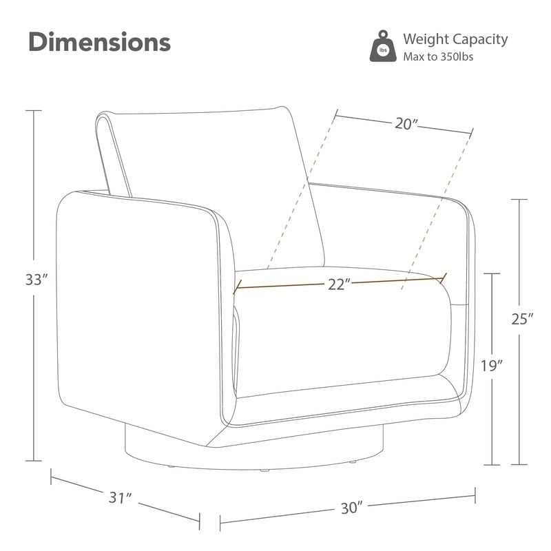 Rebecca Swivel Accent Chair Armchair with Back Cushion