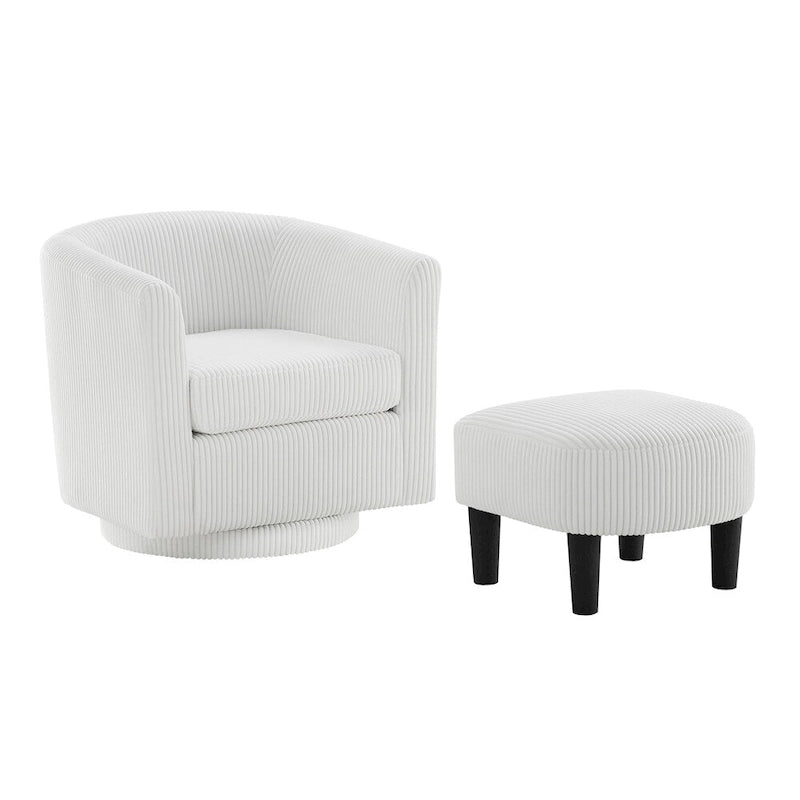 Swivel Accent Single Sofa Chair with Ottoman