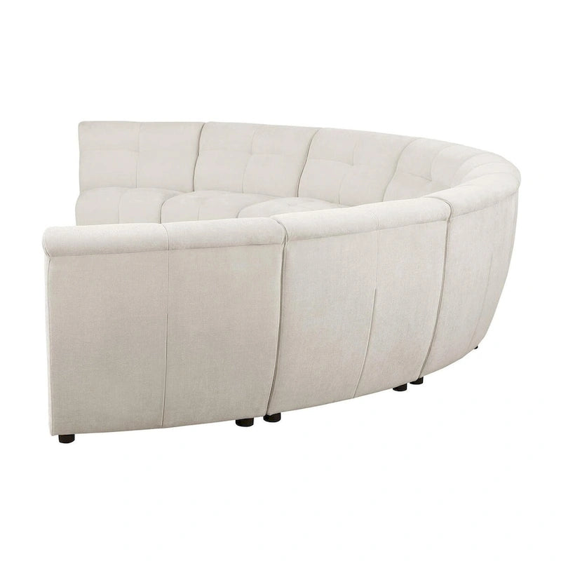 Sycamore Ivory 8-piece Upholstered Curved Modular Sectional Sofa