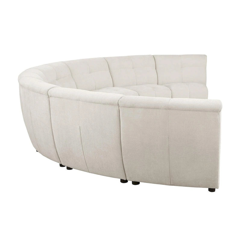 Sycamore Ivory 8-piece Upholstered Curved Modular Sectional Sofa