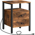End Table with Charging Station - 15.7D x 15.7W x 24H