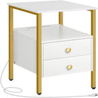 End Table with Charging Station - 15.7D x 15.7W x 24H