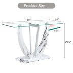 Modern and simple rectangular glass console table