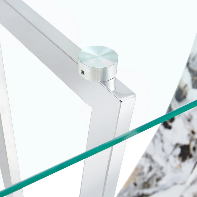 Modern and simple rectangular glass console table