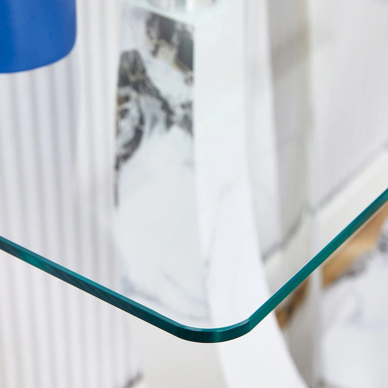 Modern and simple rectangular glass console table