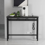 Javlergo Console Table with with Charging Station & USB Ports, Charcoal Gray