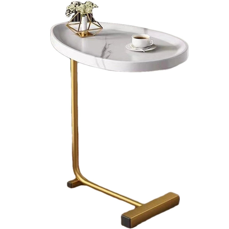 2 PCS White C-shaped Side Table, End Table, Side Table for Couch and Bed