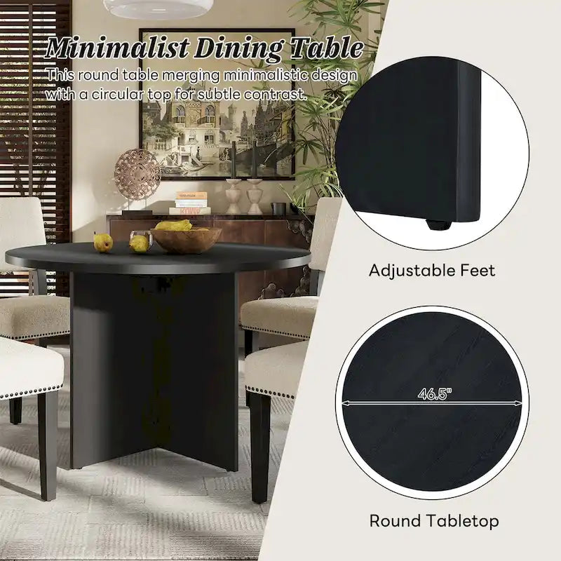 Modern 5-Piece Round Dining Table Set