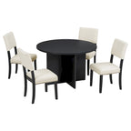 Modern 5-Piece Round Dining Table Set