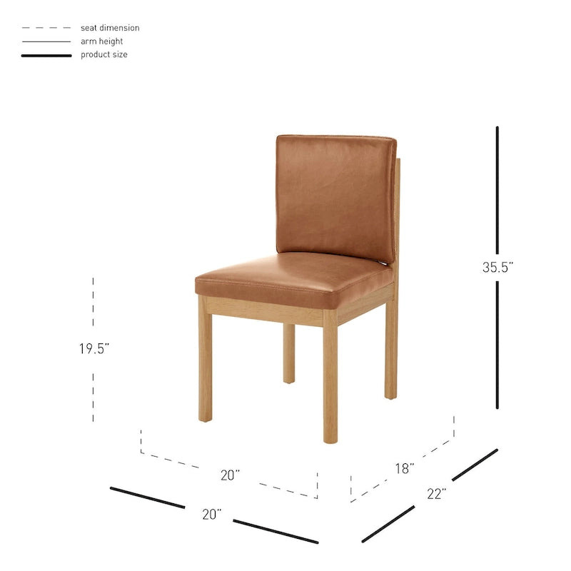 Melvin Faux Leather Dining Side Chair (Set of 2)