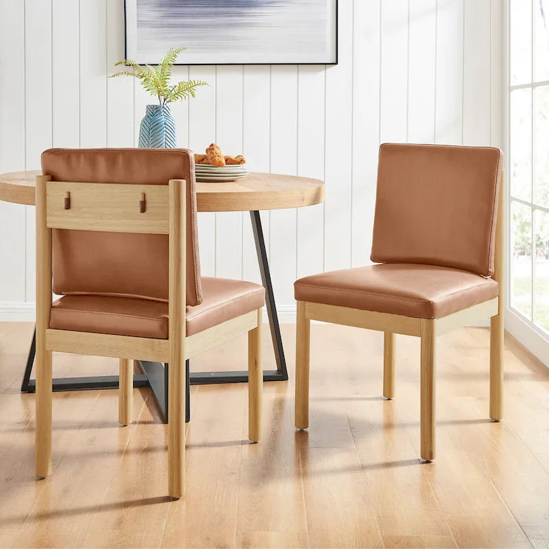 Melvin Faux Leather Dining Side Chair (Set of 2)