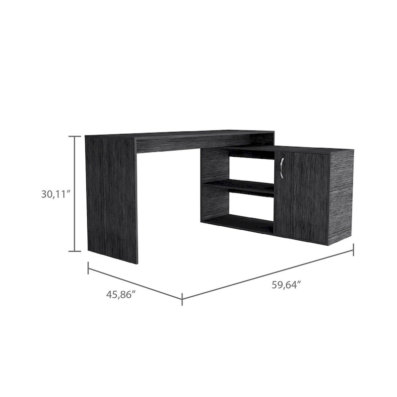 Lyncliff 1-Drawer 2-Shelf L-Shaped Office Desk Smokey OakHigh quality and durable