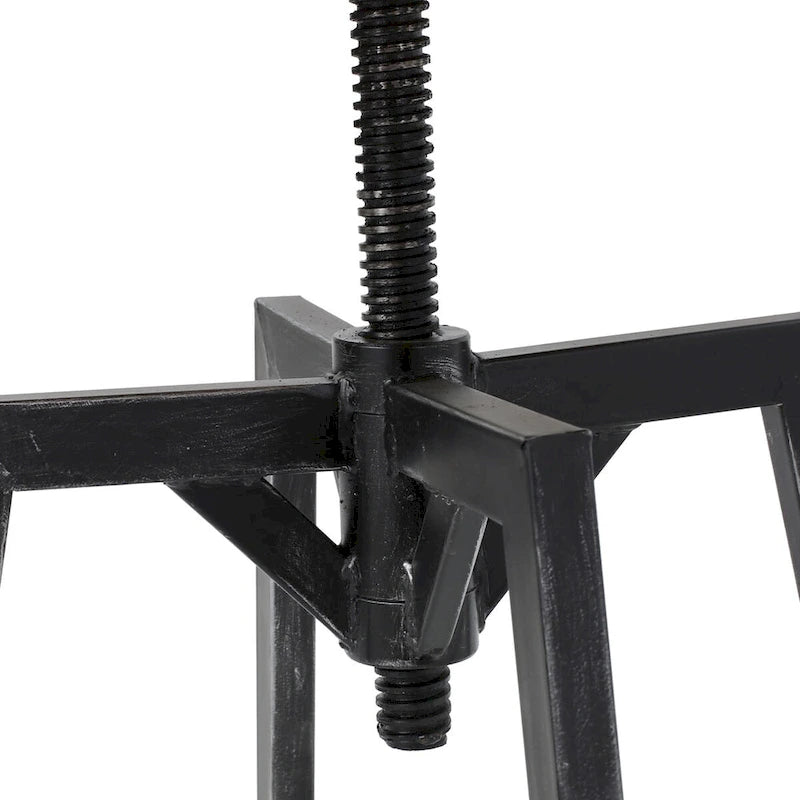 Metal barstool with wooden seat