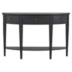 Modern Curved Console Table Sofa Table,3 drawers,1 Shelf,Black