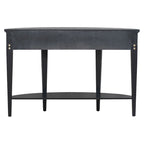 Modern Curved Console Table Sofa Table,3 drawers,1 Shelf,Black