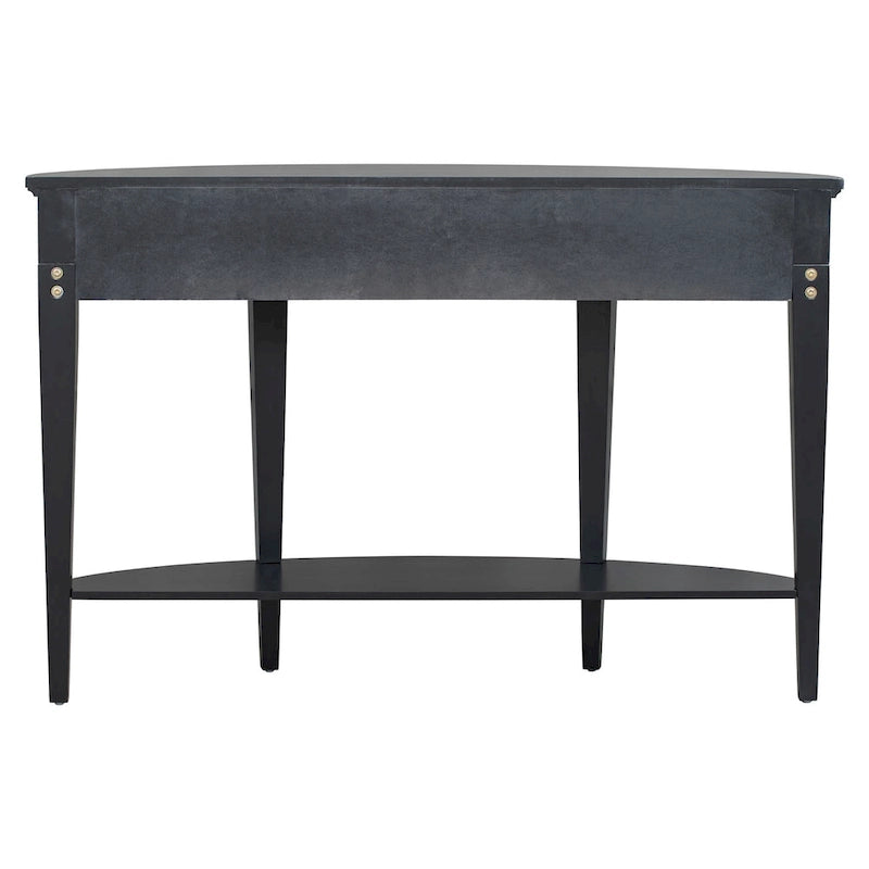 Modern Curved Console Table Sofa Table,3 drawers,1 Shelf,Black