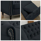 80 3 Seater Velvet Sofa with Rolled Arms and Two Pillows