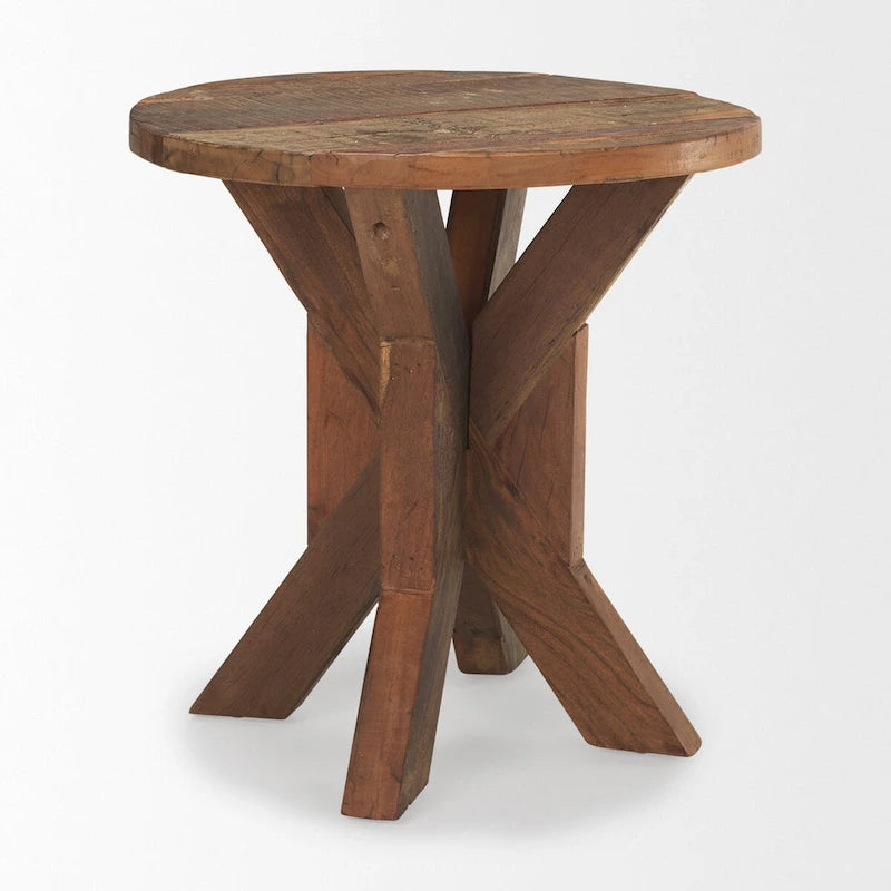 Heidi Reclaimed Brown Wooden End Table - 25.8L x 25.8W x 26.0H
