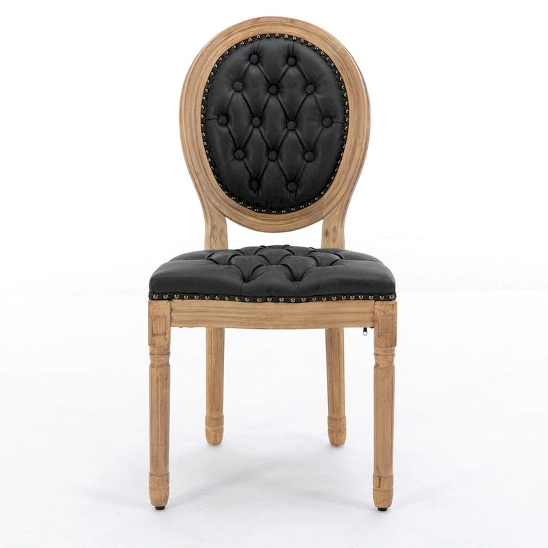 Set of 2 French Style Solid Wood Dining Chair with Nailhead