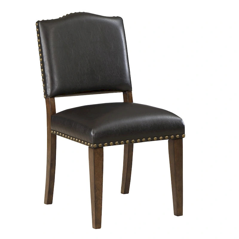 Faux Leather Dining Chair with Nail Heads for dining room(Set of 2)