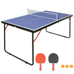 Table Tennis, Table Foldable & Portable Ping Pong Table Set with Net and 2 Ping Pong Paddles for Indoor Outdoor Game