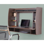 Versatile Wall Mount Floating Computer Desk - Stylish and Space-Saving Writing Study Table with Shelves - Ideal for Living Room