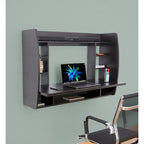 Versatile Wall Mount Floating Computer Desk - Stylish and Space-Saving Writing Study Table with Shelves - Ideal for Living Room