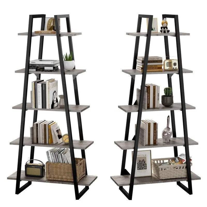 Trapezoidal cardboard bookshelf