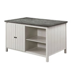 Furniture of America Hanto Transitional Off-White Wood 4-Piece Counter Height Dining Table Set with Storage