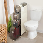 Toilet Paper Holder Storage Cabinet Beside Toilet Storage for Small Bathroom