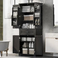 Bathroom Storage Cabinet with Doors and Drawer, Multiple Storage Space, Adjustable Shelf, Black