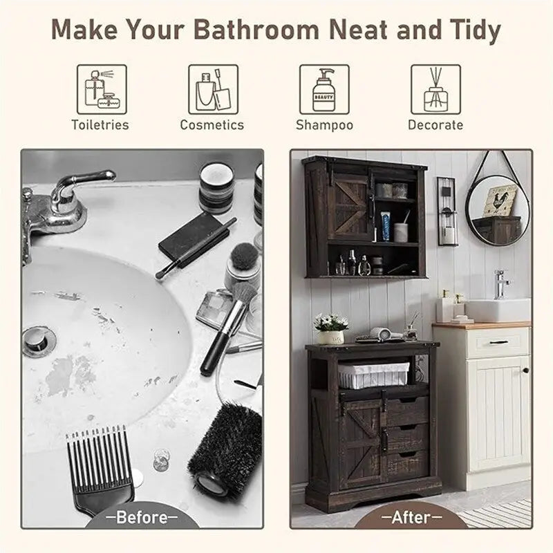 Bathroom Floor Cabinet - 12D x 23.5W x 32H