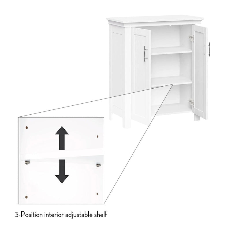 RiverRidge Somerset Two-Door Bathroom and Laundry Storage Cabinet with Adjustable Shelf - White