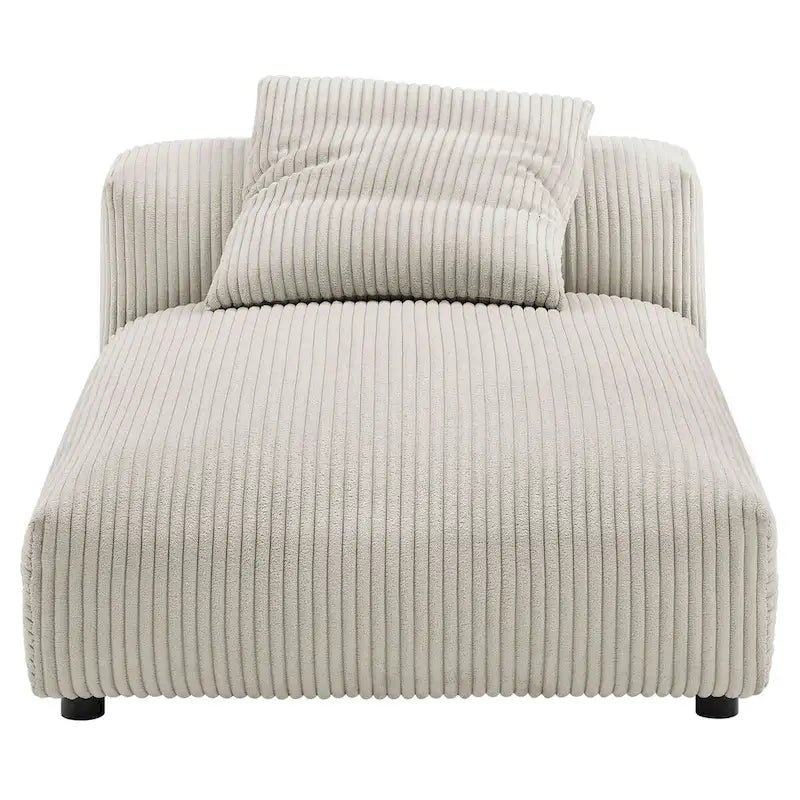 Solace Modular Corduroy Upholstered Armless Chaise Lounge