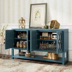 Elegant Retro Console Table/Storage Cabinet/Sideboard with Mirrored Doors, Spacious Shelves, and Durable Acacia Wood Legs