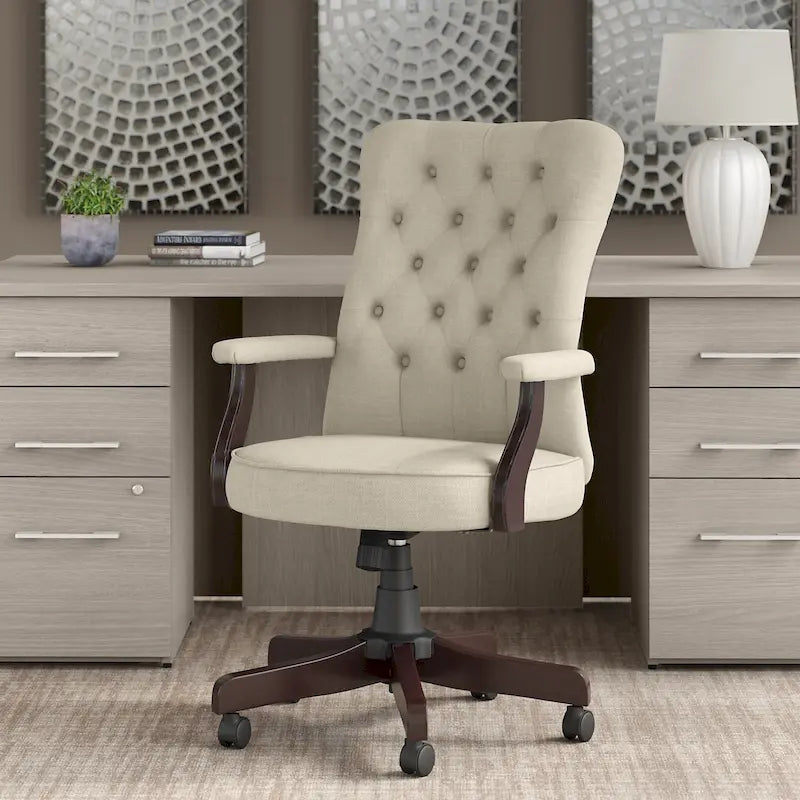 Cabot High Back Tufted Office Chair with Arms by Bush Furniture